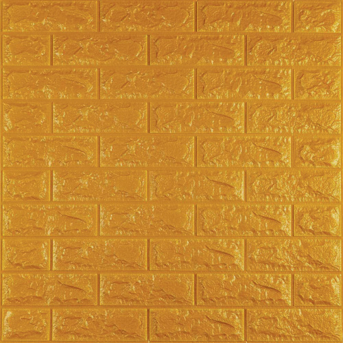 3D панель самоклеюча цегла Золотий 700х770х7мм (011-7) SW-00000052 