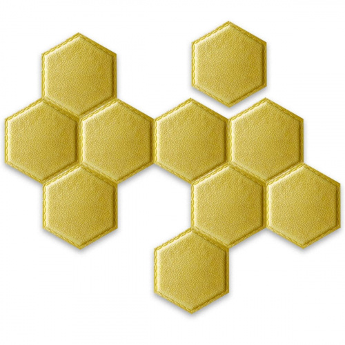 Декоративний самоклеючий шестикутник під шкіру темно-жовтий 200x230мм (1101) SW-00000741  фото 4