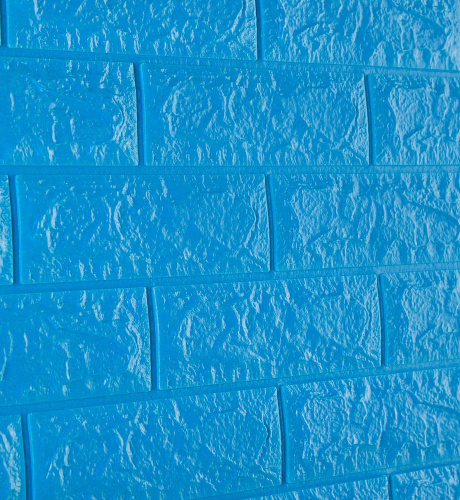 Самоклеюча декоративна 3D панель під синю цеглу 700x770x7 мм  фото 3