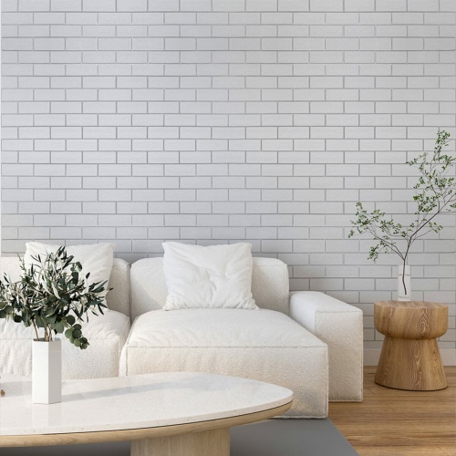 Панель стінова 70*70cm*5mm біла цегла зі сріблом (D) SW-00001502 фото 8