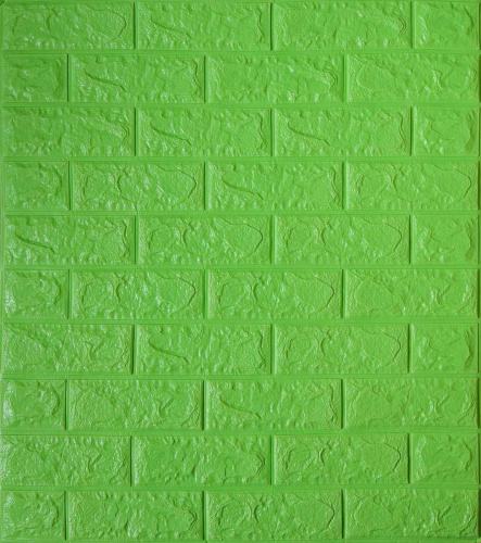 Самоклеюча декоративна 3D панель цегла зелена трава 700x770x5 мм 