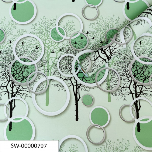 Самоклеюча плівка на паперовій основі зелені дерева 0,45х10м SW-00000797  фото 7