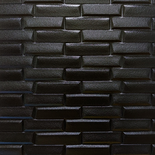 Самоклеящаяся декоративная 3D панель черная кладка 700х770х7мм (038)