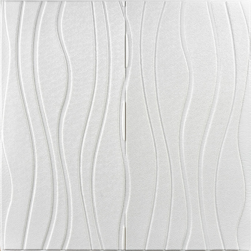 Самоклеюча декоративна настінно-стельова 3D панель хвилі 700х700х8мм (166) SW-00000242 