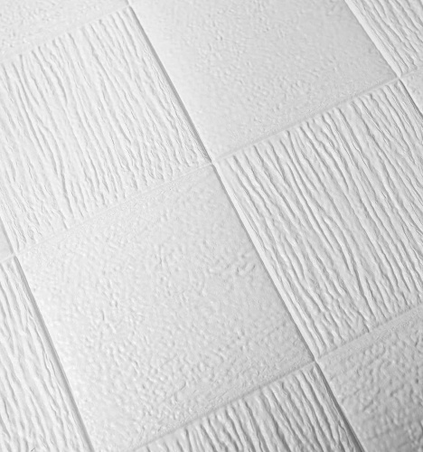 Самоклеюча декоративна 3D панель біле плетіння 700x700x5 мм  фото 3